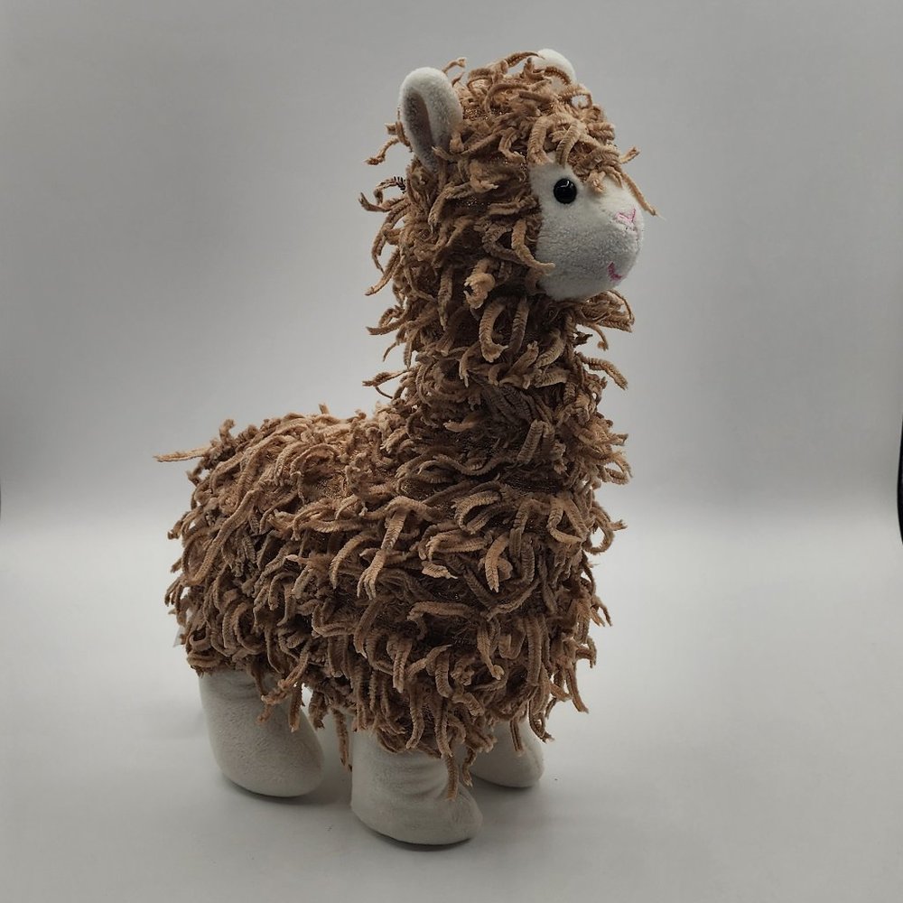 Fiesta Leo Llama Alpaca Standing Shaggy Chenille Coat Stuffed Animal Toy #C19953